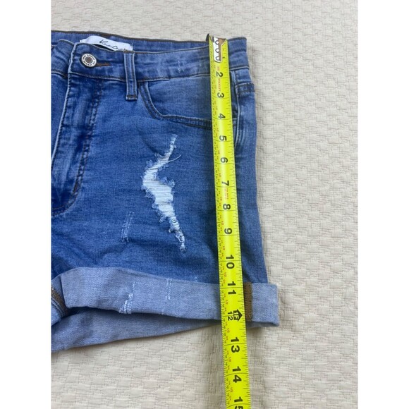KanCan Jean Distressed Shorts Blue‎ Relaxed Cuffed Denim Medium Wash | Womens 28 - Picture 5 of 10